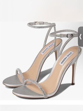 Steve Madden Silver Crystal Heels